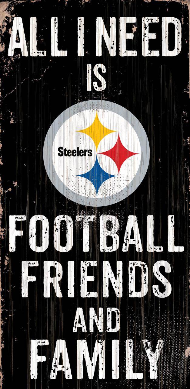 Pittsburgh Steelers Wood Sign 12x6 Football Family Design - ToylandEU