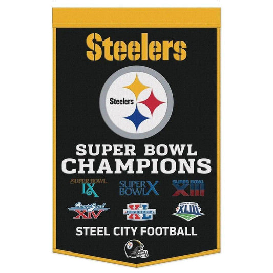  Pittsburgh Steelers Wool Banner 24x38 Dynasty Champ Design -  ToylandEU™