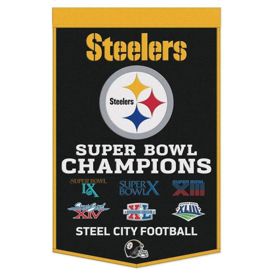  Pittsburgh Steelers Wool Banner 24x38 Dynasty Champ Design -  ToylandEU™