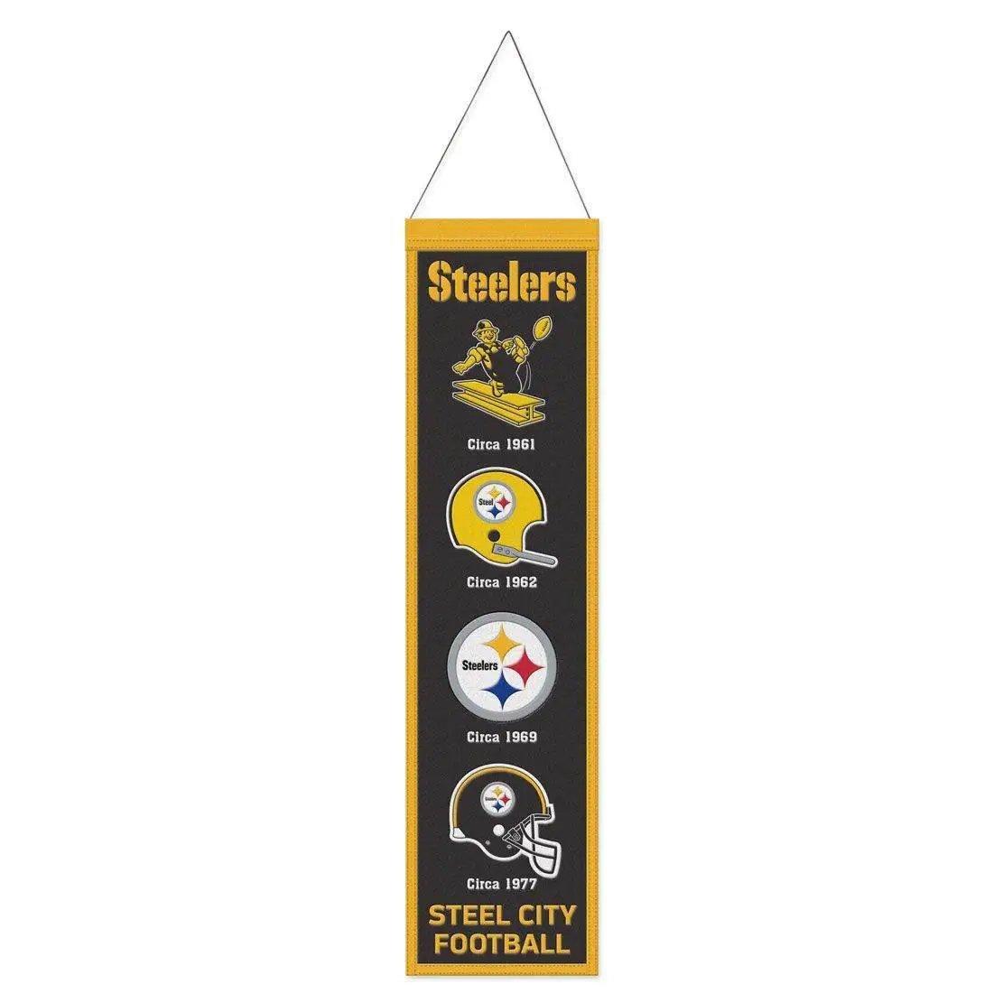 Pittsburgh Steelers Wool Banner 8x32 Heritage Evolution -  ToylandEU™