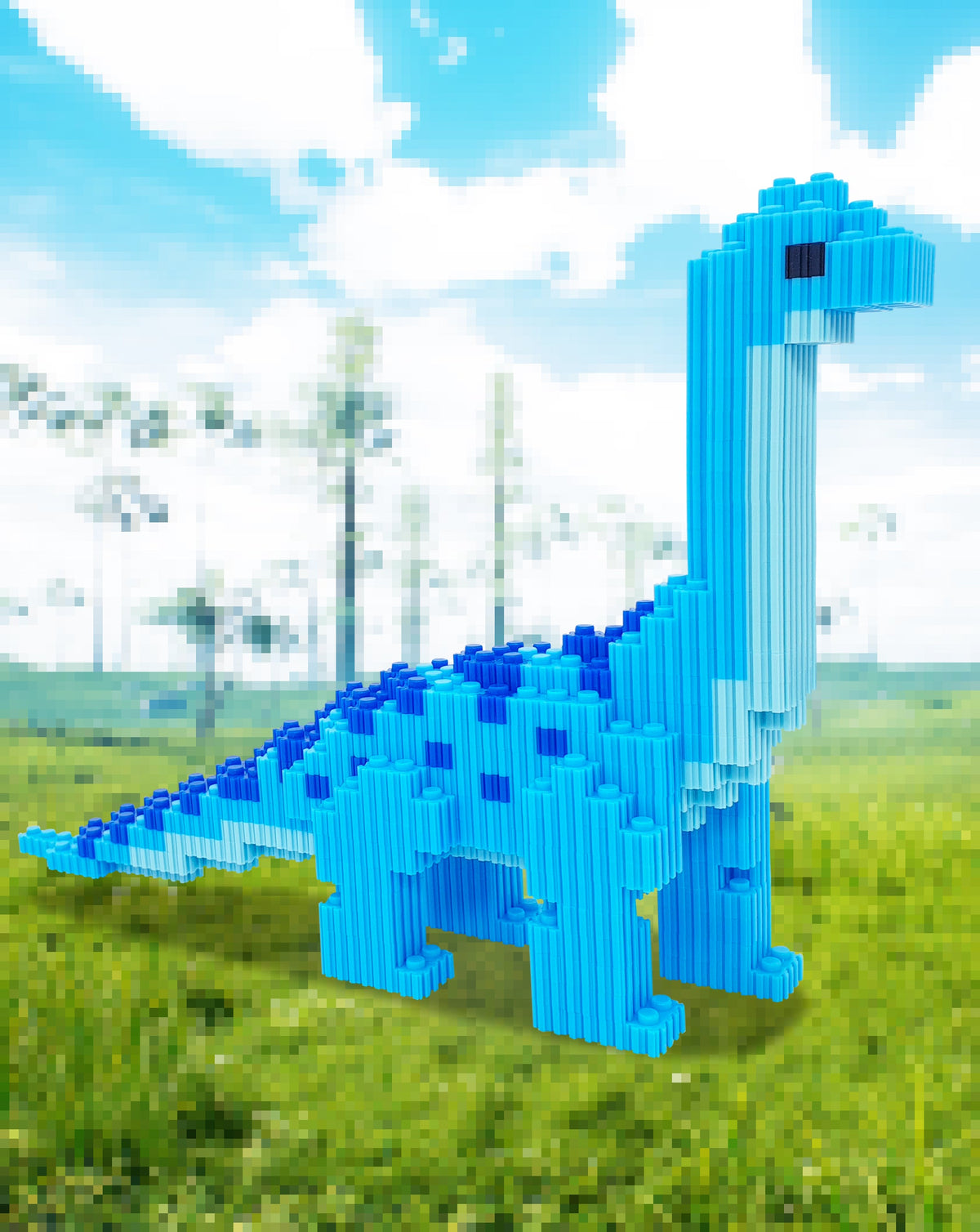 Brachiosaurus Set | 808 Piece Pixel Design | Dinosaur Building Kit | Kids