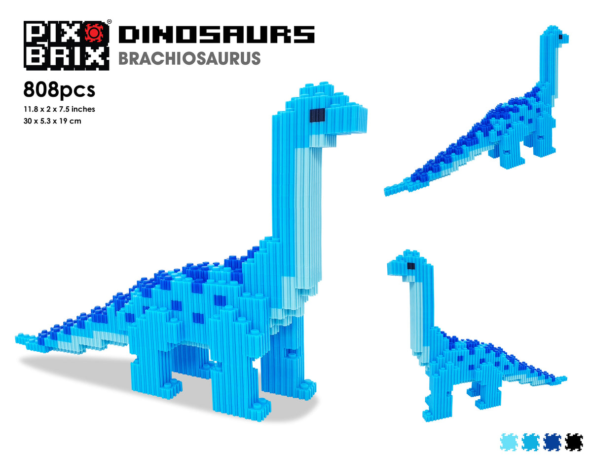 Brachiosaurus Set | 808 Piece Pixel Design | Dinosaur Building Kit | Kids