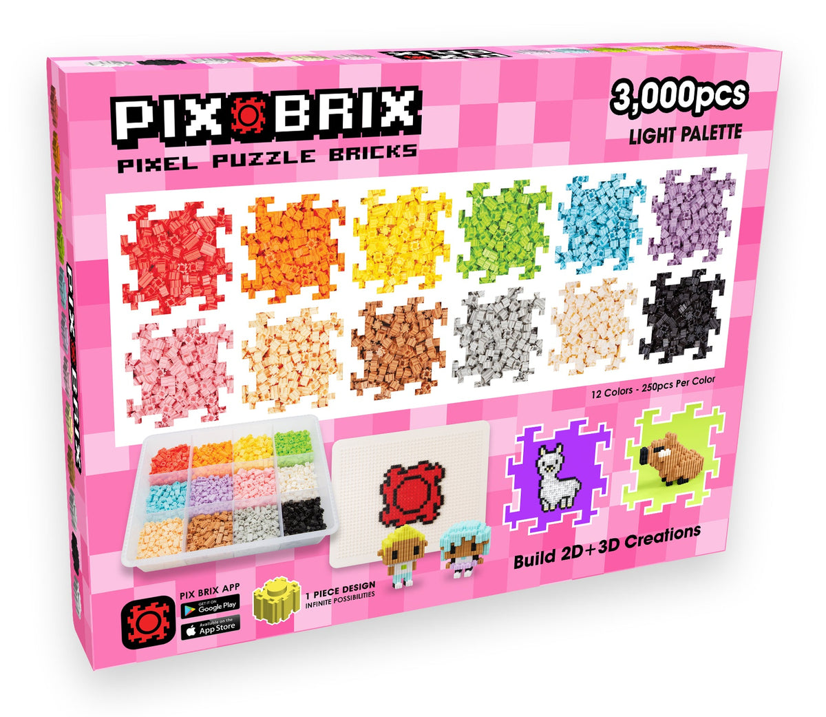 Pix Brix Building Bricks | 3000 Pieces Light Palette | Toylandeu™
