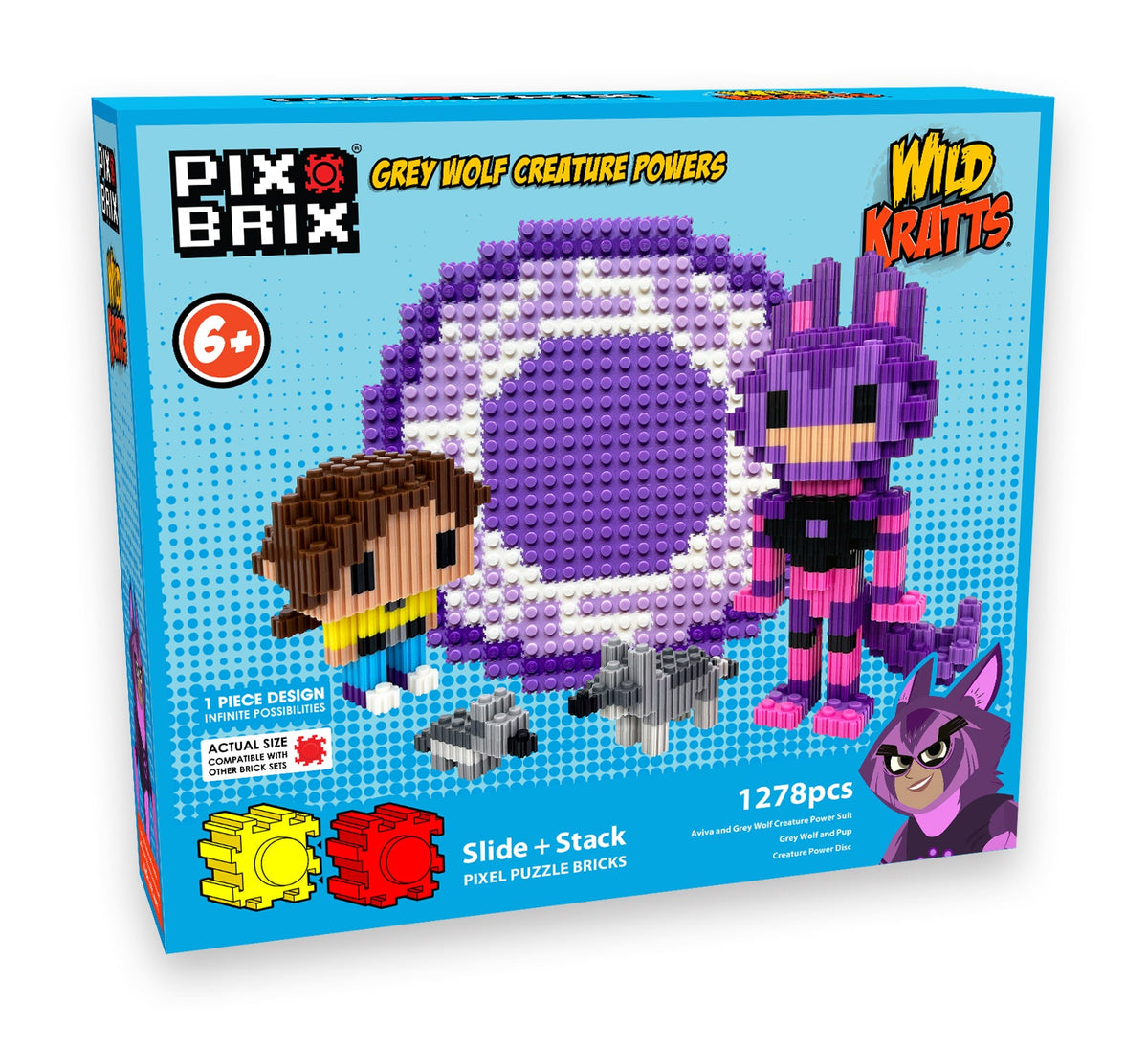 Pix Brix Building Set | 1278 Pieces Grey Wolf | Toylandeu™
