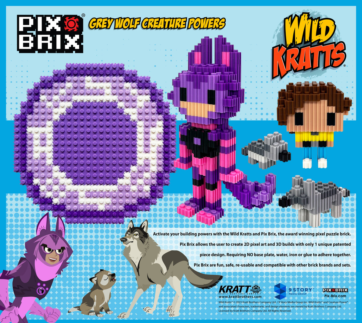 Pix Brix Building Set | 1278 Pieces Grey Wolf | Toylandeu™