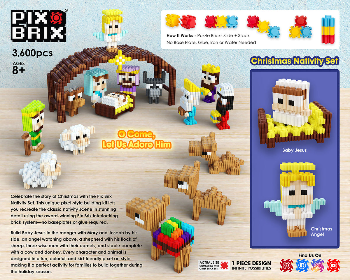 Pix Brix Building Set | Nativity Pixel Art Bricks | Toylandeu™