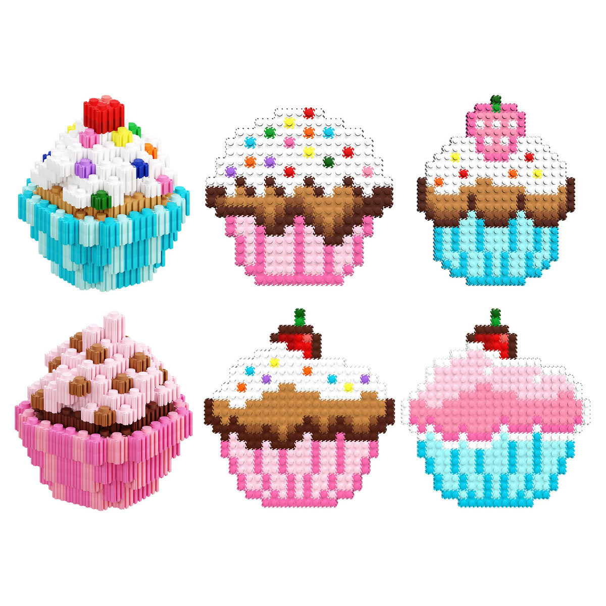 Pix Brix Cupcake Set | 851 Pieces | Toylandeu™