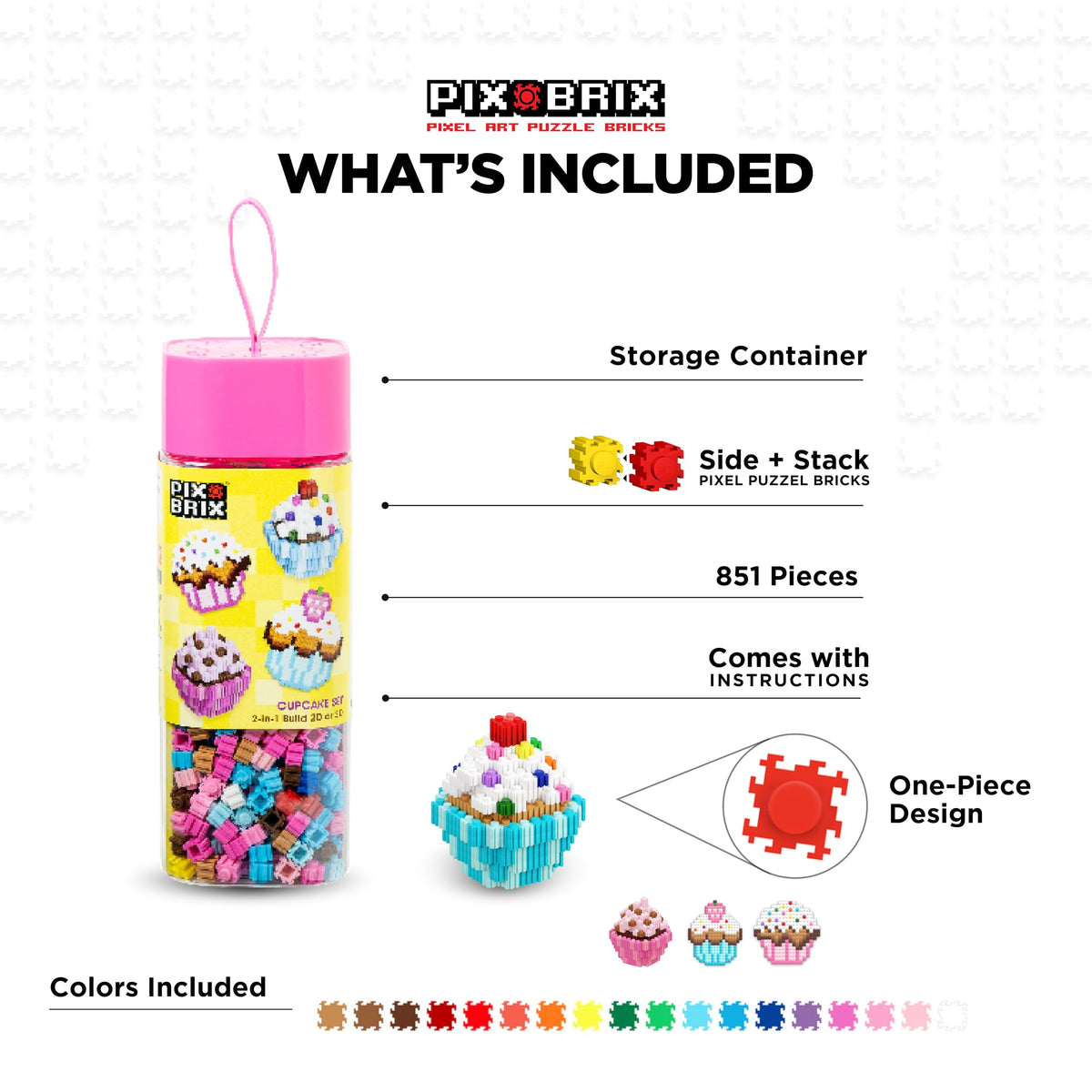 Pix Brix Cupcake Set | 851 Pieces | Toylandeu™