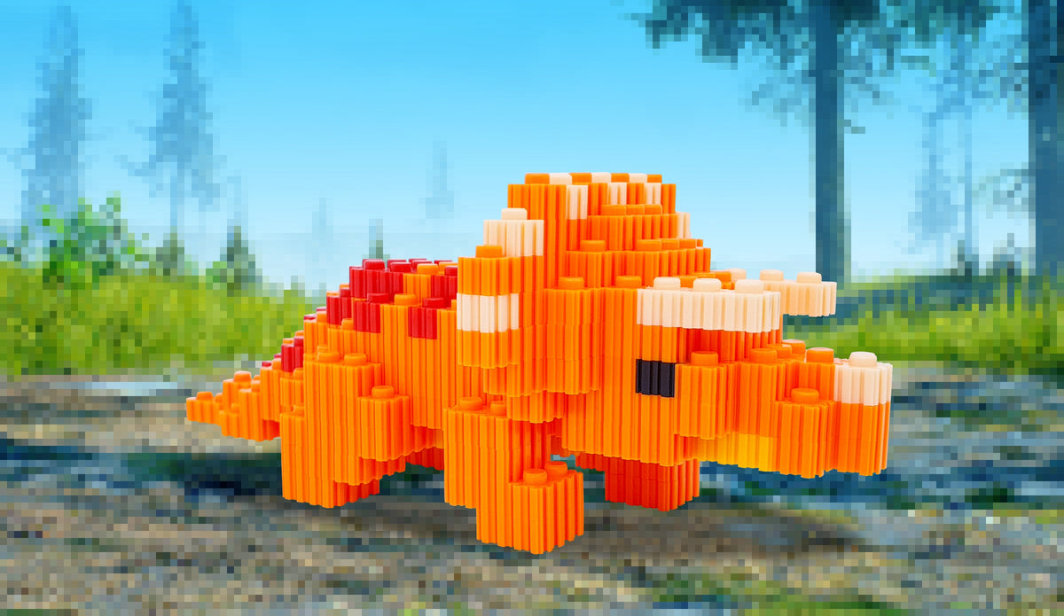 Pix Brix Triceratops | 454 Piece Pixel Bricks | Toylandeu™