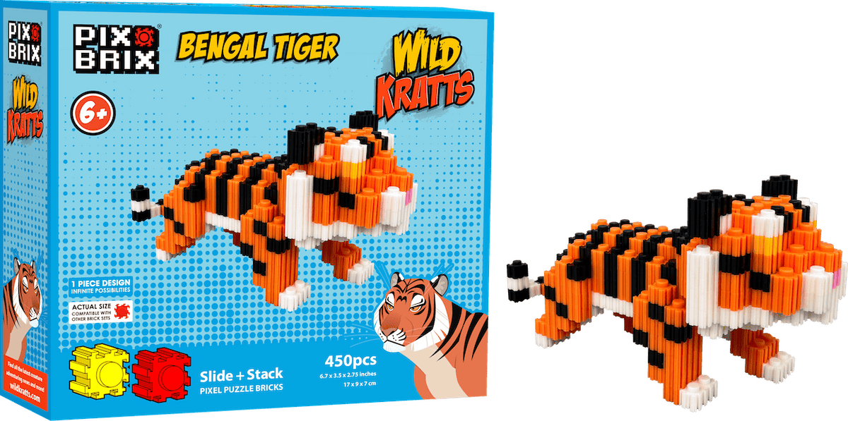 Pixel Art Bricks | Wild Kratts Tiger Set | Toylandeu™