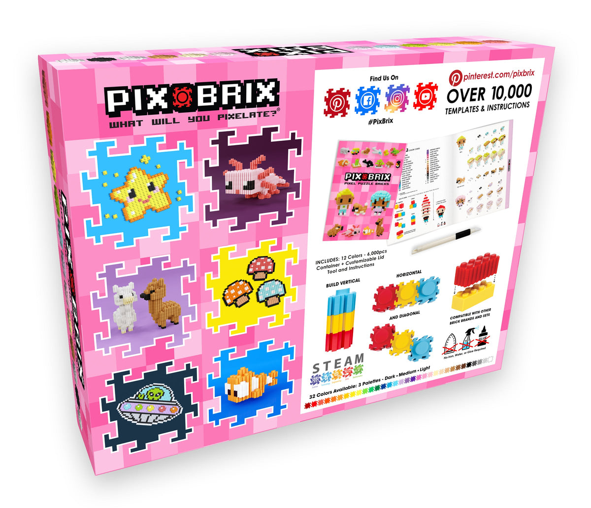 Pixel Art Building Bricks | 6000 Pieces Light Palette | Toylandeu™