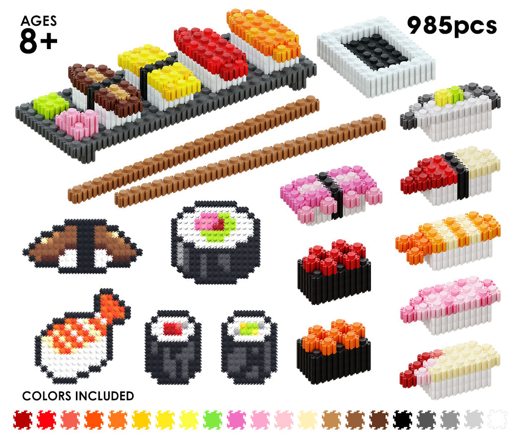 Pixel Building Bricks | 985 Piece Sushi Set | Toylandeu™