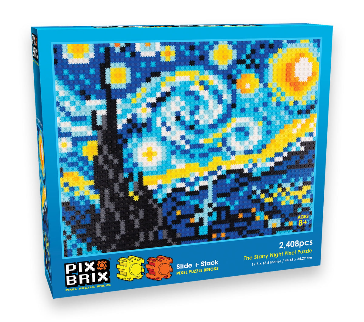 Pixel Puzzle Kit | Starry Night Van Gogh | Rebuildable Blocks | Adult And Kids