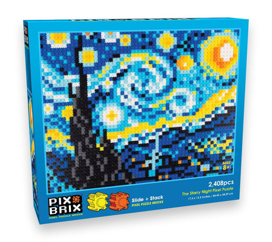 Pixel Puzzle Kit | Starry Night Van Gogh | Rebuildable Blocks | Adult And Kids