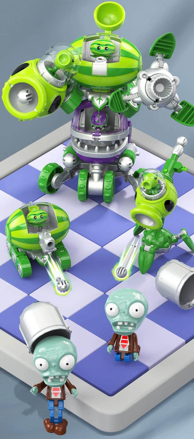 Plants vs. Zombies Boss Robot Melon-pult Chomper Doll Set - ToylandEU