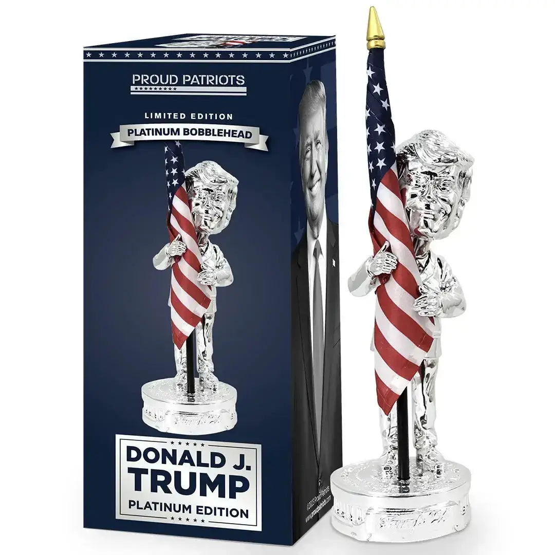 Platinum Trump Bobblehead Limited Edition Collectible 2024 - Proud Patriots