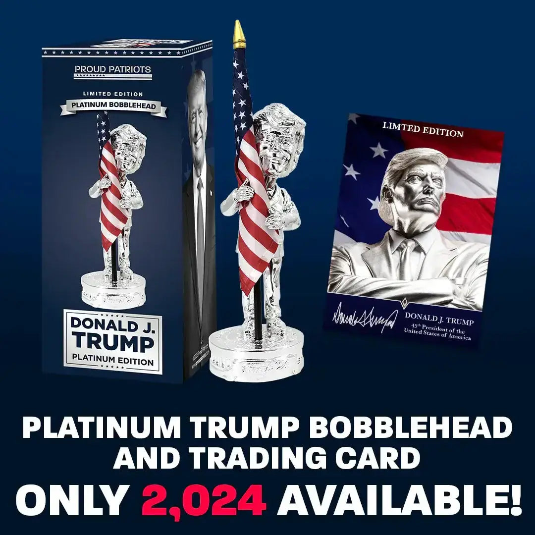 Platinum Trump Bobblehead Limited Edition Collectible 2024 - Proud Patriots