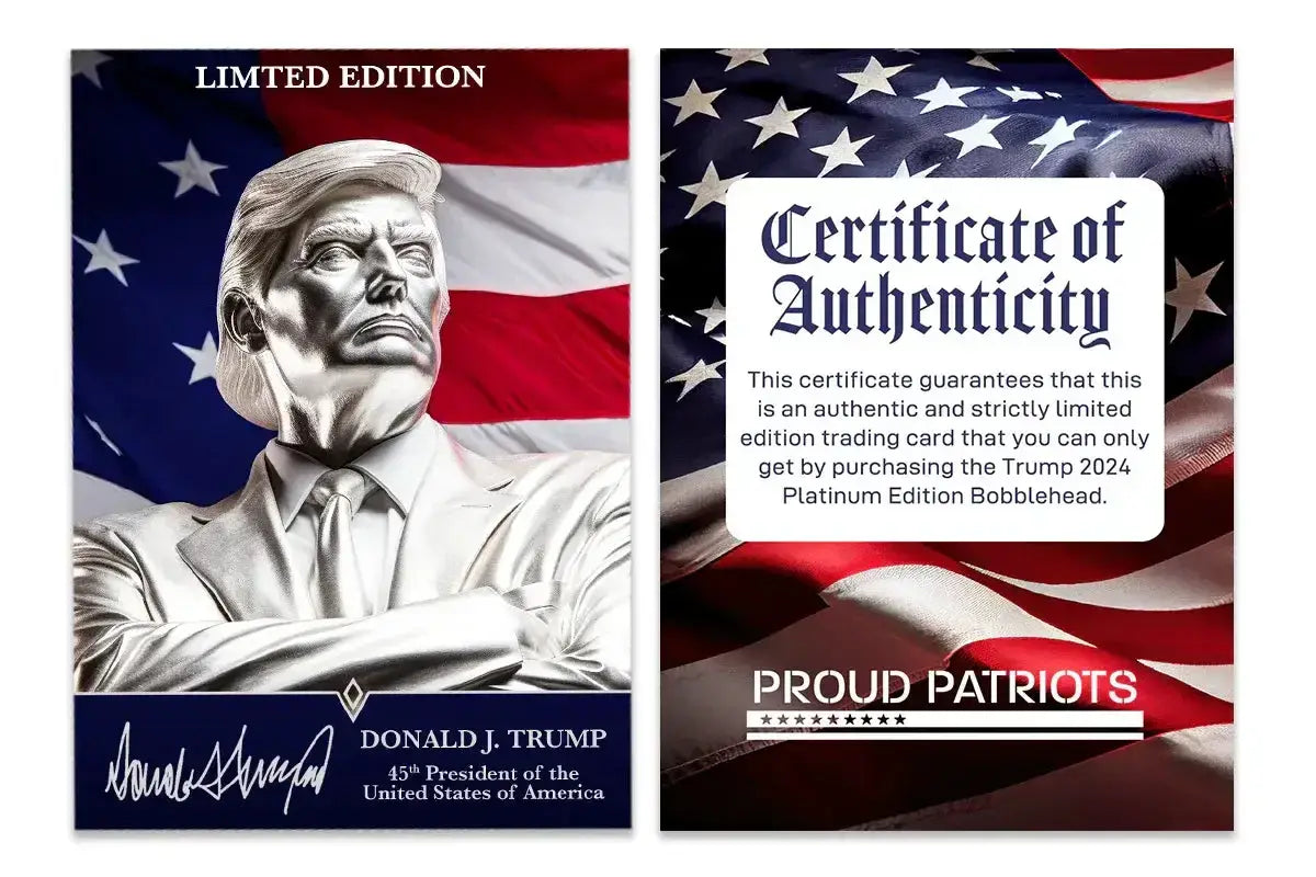 Platinum Trump Bobblehead Limited Edition Collectible 2024 - Proud Patriots