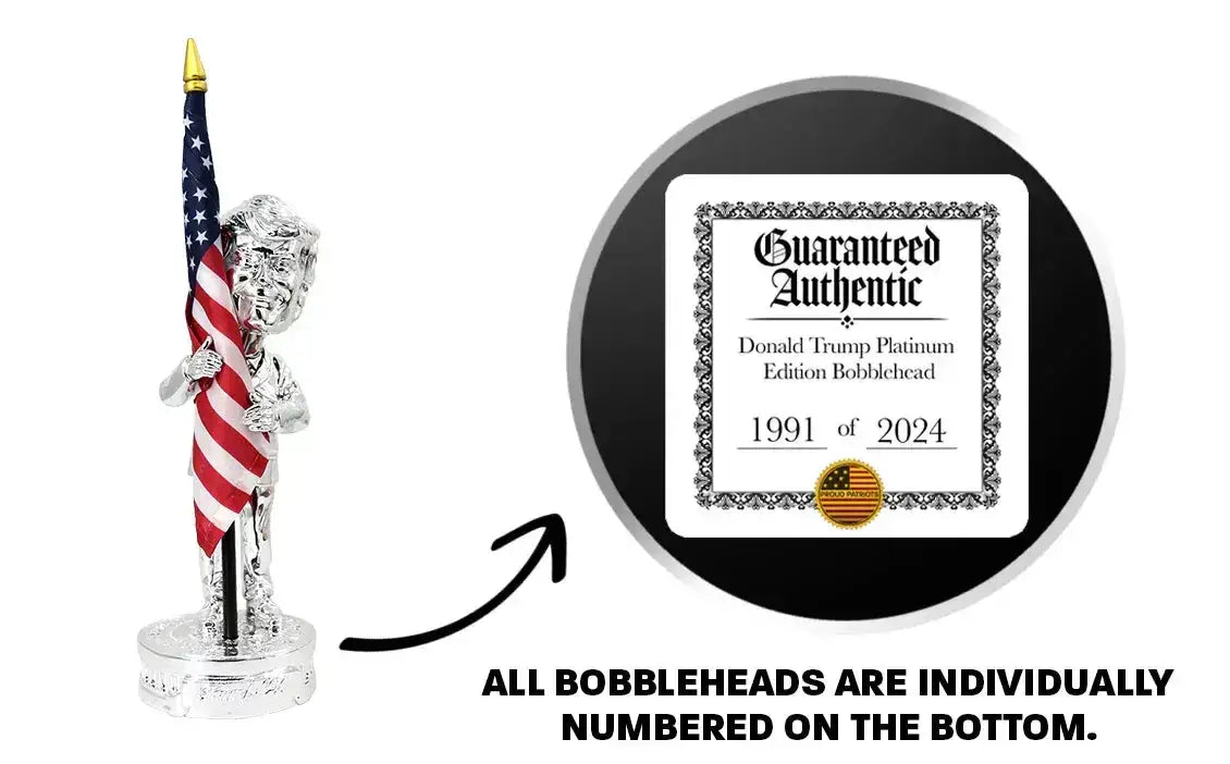 Platinum Trump Bobblehead Limited Edition Collectible 2024 - Proud Patriots