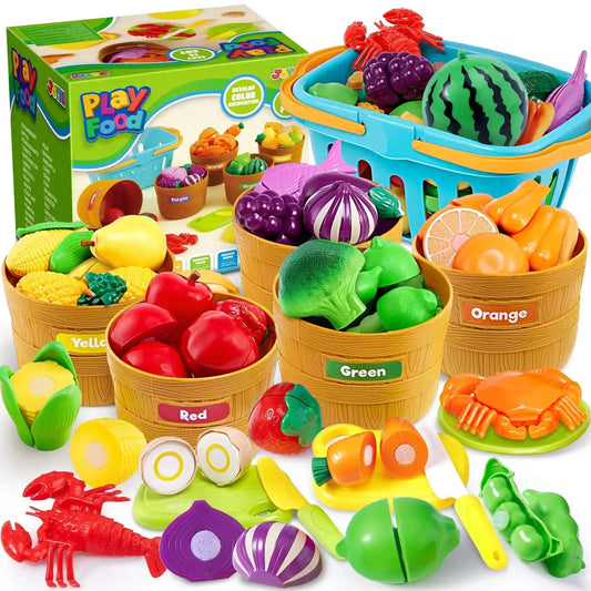  Play Food Set For Kids Kitchen Toys Color Sorting Fun -  ToylandEU™