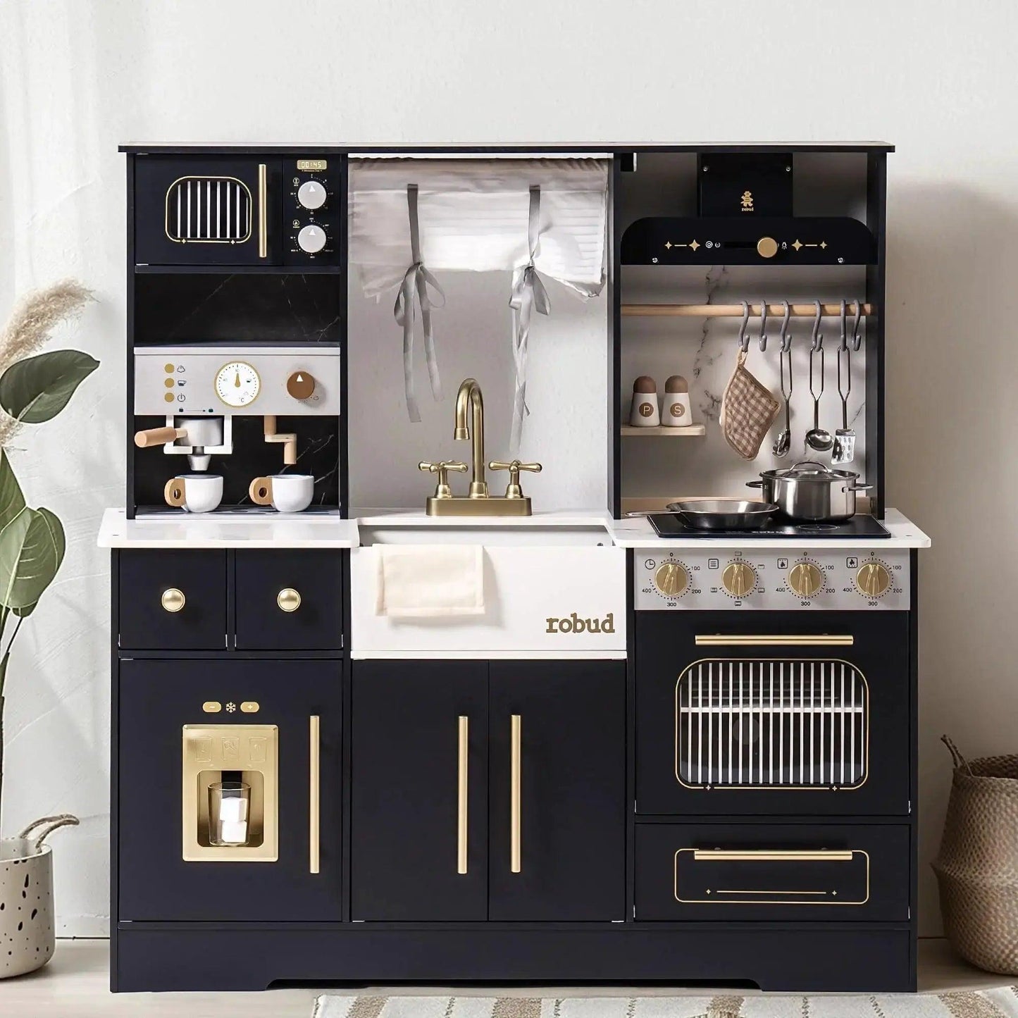  Eco Friendly Wooden Play Kitchen With Wash Basin Accessories -  ToylandEU™