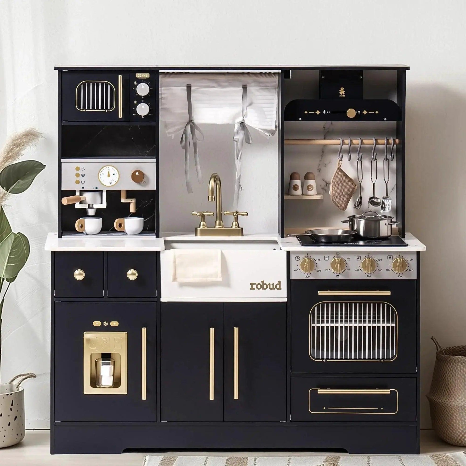  Eco Friendly Wooden Play Kitchen With Wash Basin Accessories -  ToylandEU™