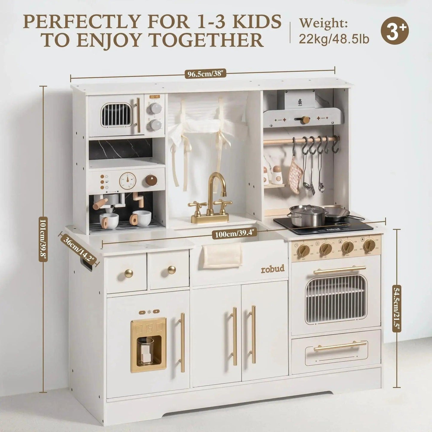  Eco Friendly Wooden Play Kitchen With Wash Basin Accessories -  ToylandEU™