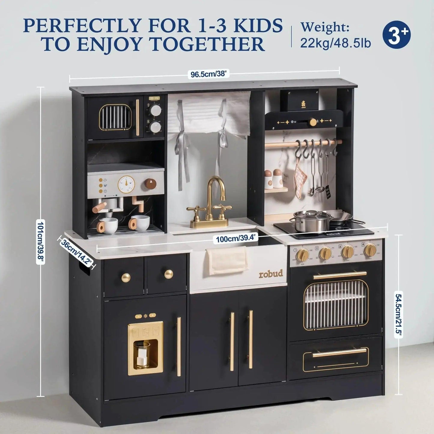  Eco Friendly Wooden Play Kitchen With Wash Basin Accessories -  ToylandEU™