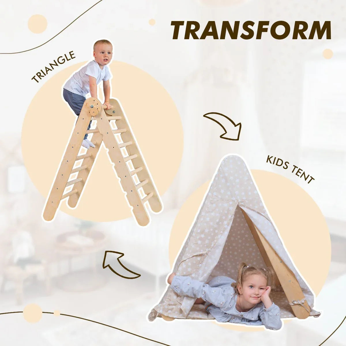 Play Tent Cover with Mat for Climbing Triangle Ladder - ToylandEU