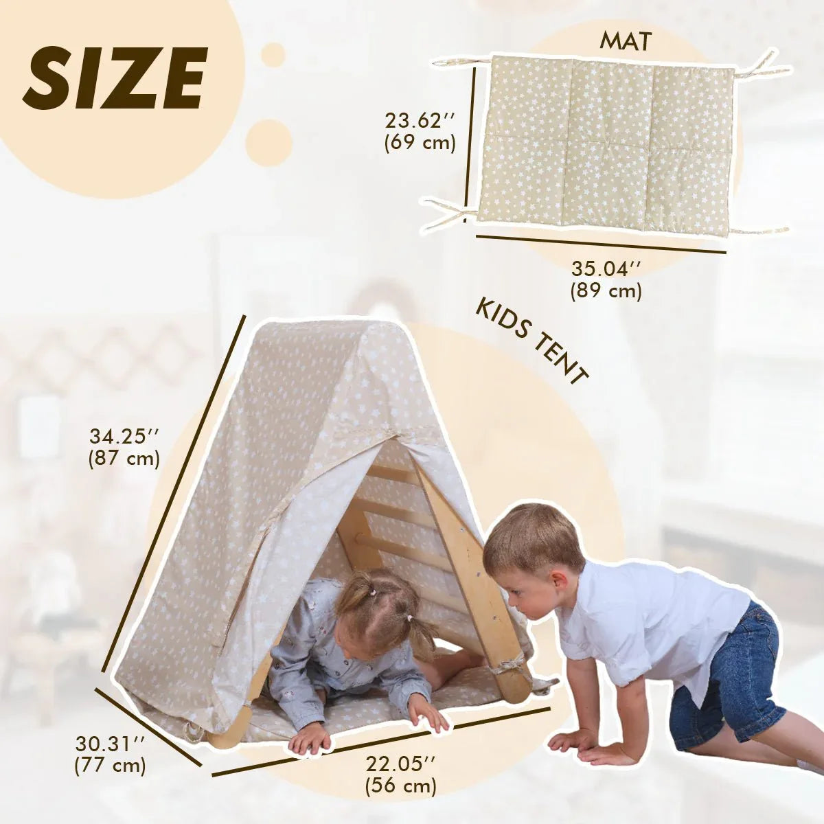 Play Tent Cover with Mat for Climbing Triangle Ladder - ToylandEU