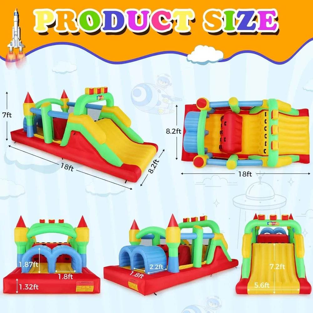 Playhouse 18x8.2FT Inflatable Obstacle Course for Kids - ToylandEU