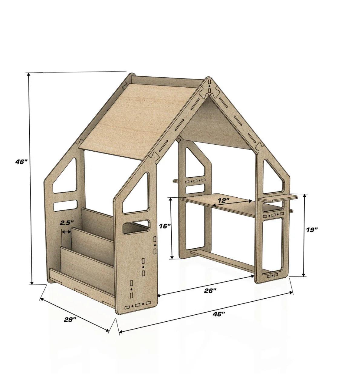 Playhouse Bookshelf | Presanded Birch | Toylandeu™