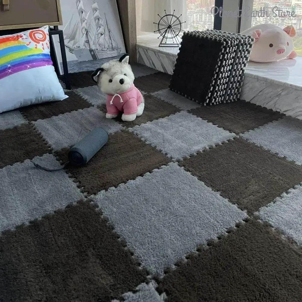  10/20Pcs Soft Plush Children's Mat Baby Play Mat Eva Foam Puzzle Carpet in Children's Room Keep Warm Playmat Floor Mat -  ToylandEU™