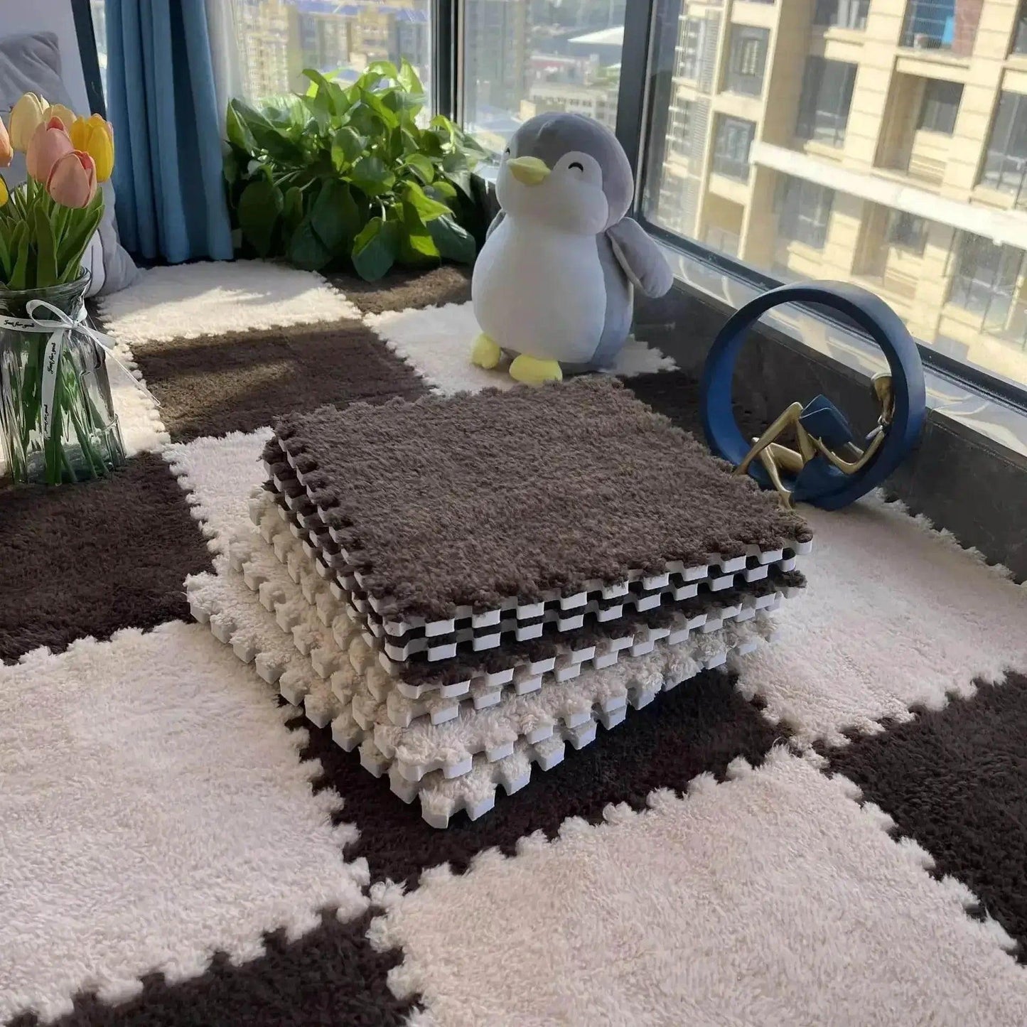  10/20Pcs Soft Plush Children's Mat Baby Play Mat Eva Foam Puzzle Carpet in Children's Room Keep Warm Playmat Floor Mat -  ToylandEU™