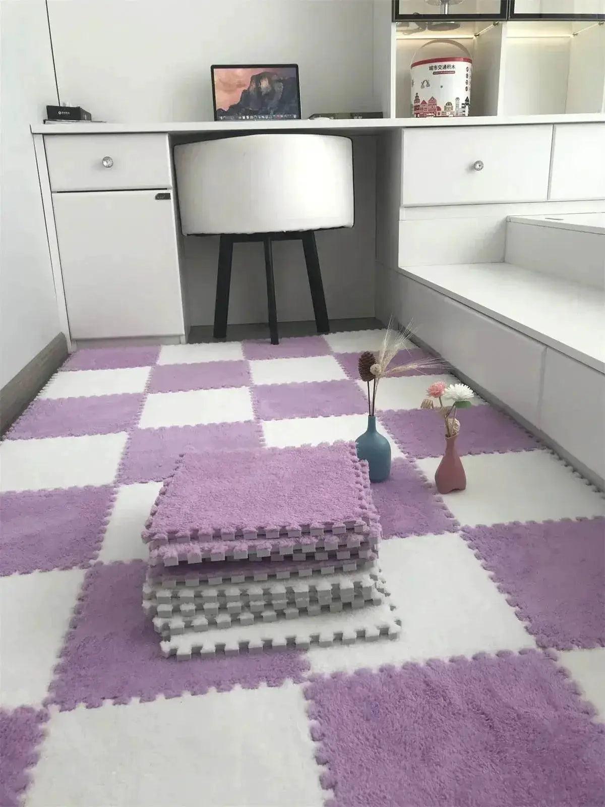  10/20Pcs Soft Plush Children's Mat Baby Play Mat Eva Foam Puzzle Carpet in Children's Room Keep Warm Playmat Floor Mat -  ToylandEU™