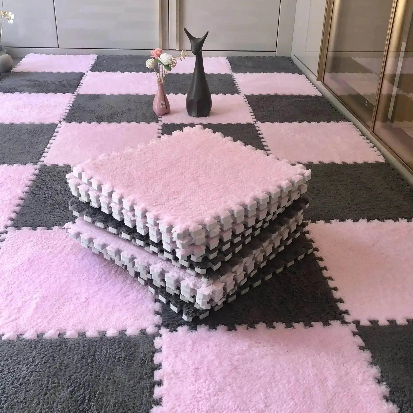  10/20Pcs Soft Plush Children's Mat Baby Play Mat Eva Foam Puzzle Carpet in Children's Room Keep Warm Playmat Floor Mat -  ToylandEU™