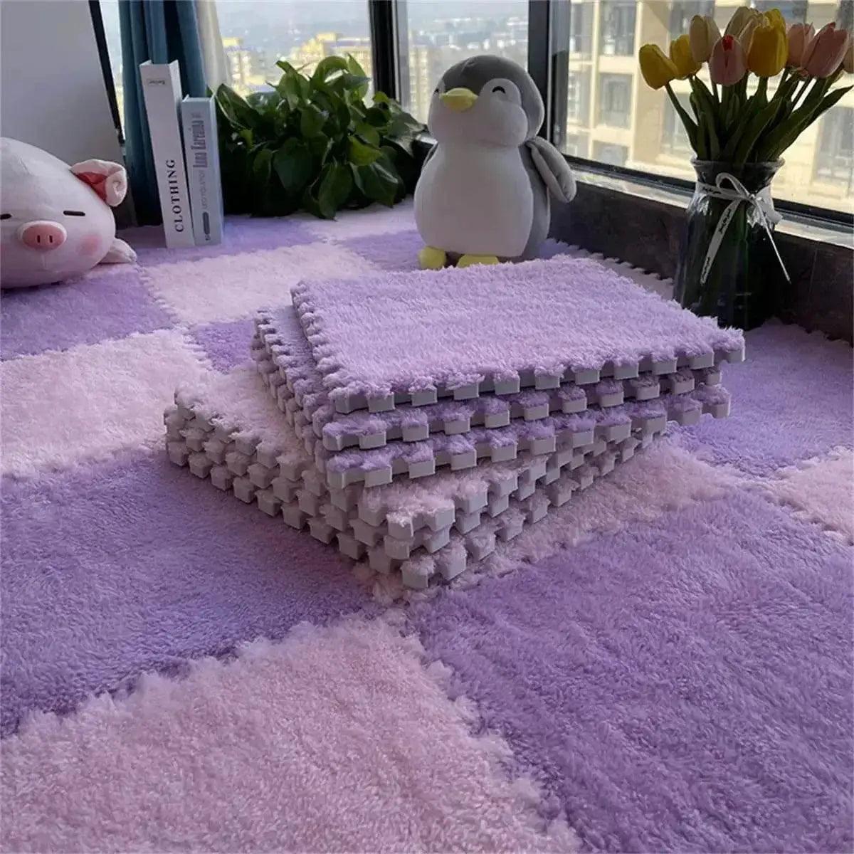  10/20Pcs Soft Plush Children's Mat Baby Play Mat Eva Foam Puzzle Carpet in Children's Room Keep Warm Playmat Floor Mat -  ToylandEU™