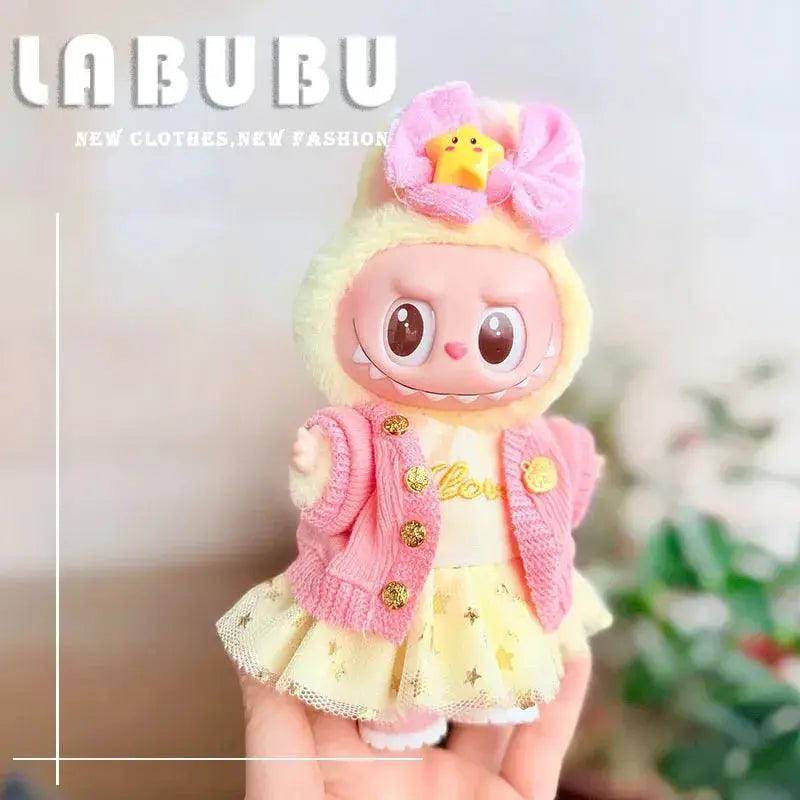  Labubu Plush Doll Clothes Set 17cm Cute Macaron Outfit -  ToylandEU™
