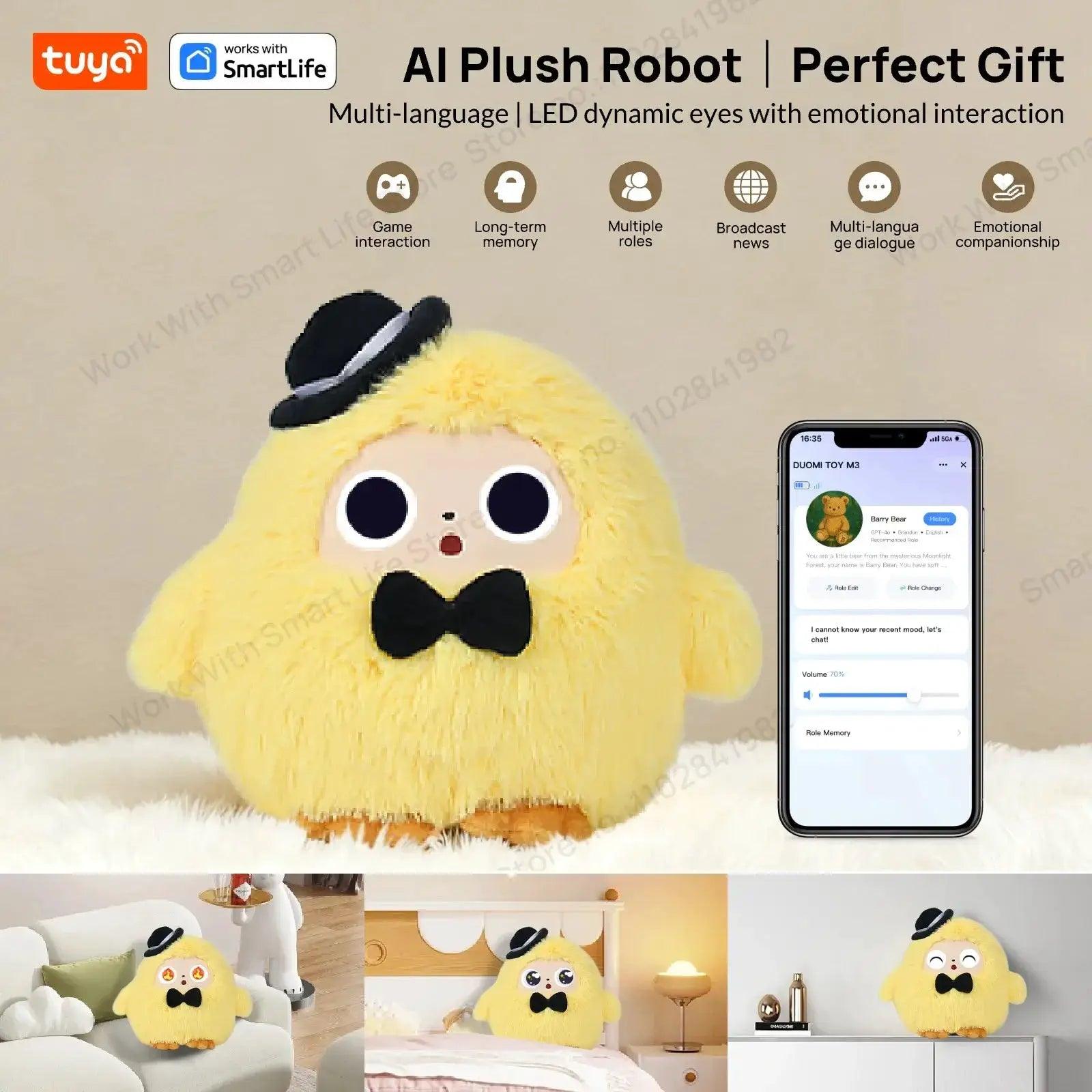  AI Plush Robot Interactive Toy With LED Eyes For Kids -  ToylandEU™