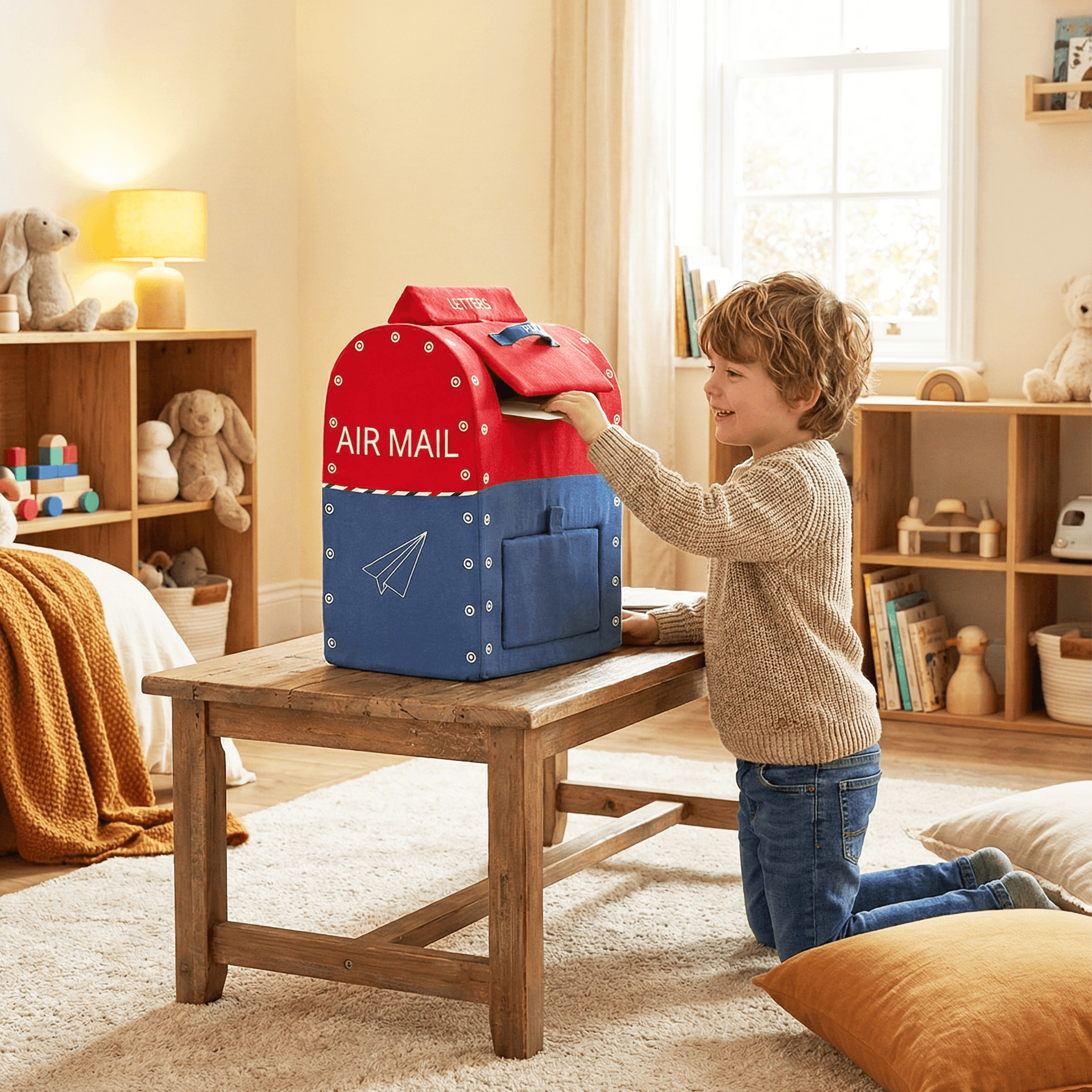 Plush Air Mail Post Box For Kids Develops Writing