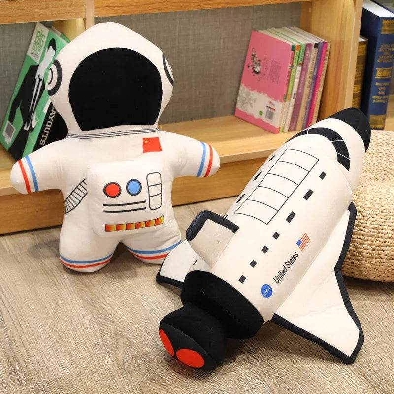 Plush Astronaut Spaceship Toy 1pc Stuffed Soft Doll Cartoon Pillow for Kids Creative Boys Birthday Gift - ToylandEU