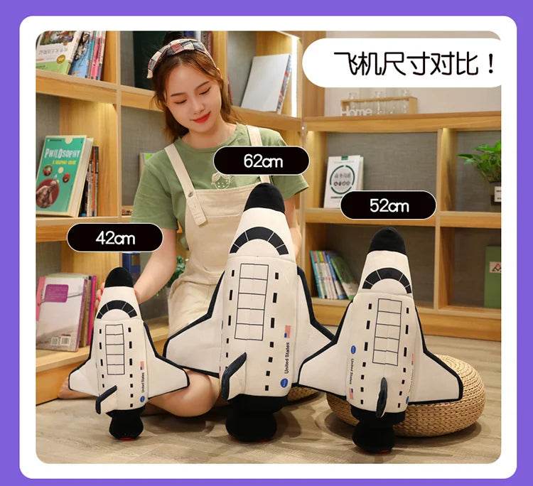 Plush Astronaut Spaceship Toy 1pc Stuffed Soft Doll Cartoon Pillow for Kids Creative Boys Birthday Gift - ToylandEU