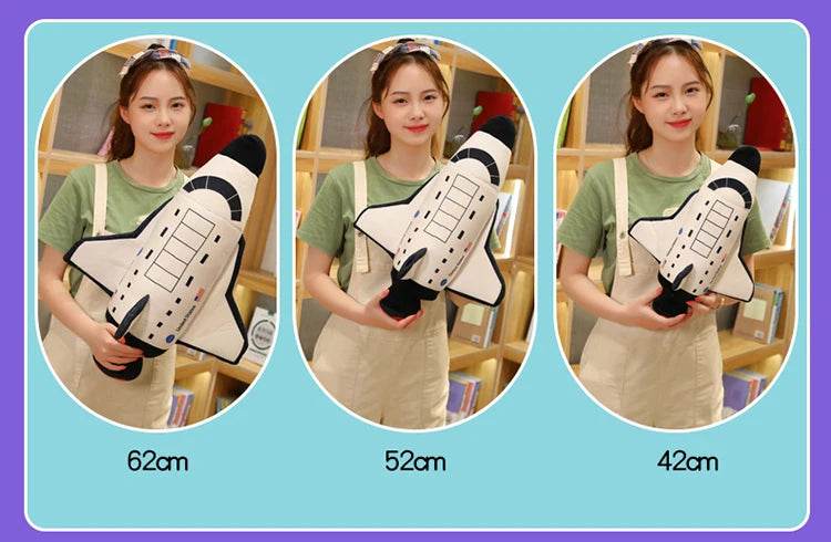 Plush Astronaut Spaceship Toy 1pc Stuffed Soft Doll Cartoon Pillow for Kids Creative Boys Birthday Gift - ToylandEU