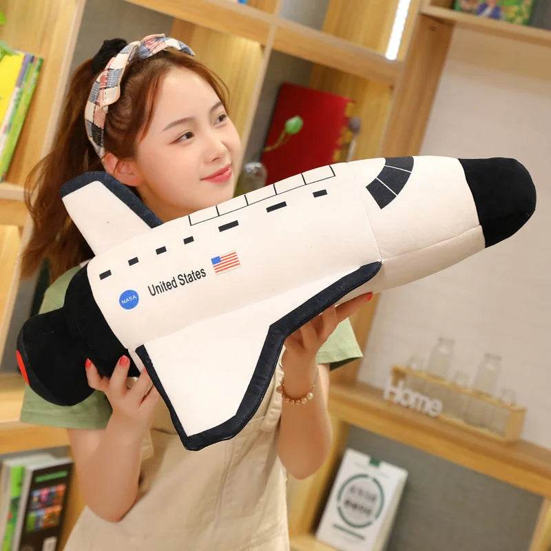 Plush Astronaut Spaceship Toy 1pc Stuffed Soft Doll Cartoon Pillow for Kids Creative Boys Birthday Gift - ToylandEU