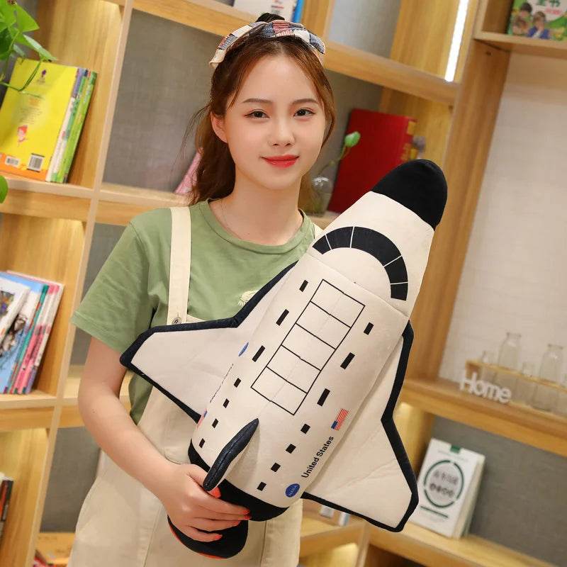 Plush Astronaut Spaceship Toy 1pc Stuffed Soft Doll Cartoon Pillow for Kids Creative Boys Birthday Gift - ToylandEU