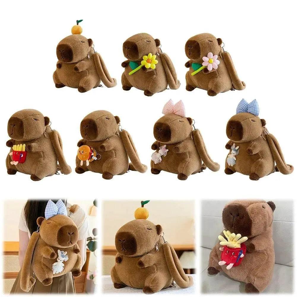  Cute Capybara Plush Backpack Funny Cartoon Capybara Shoulder Bag Student Fur Bag School Bag for Kids -  ToylandEU™