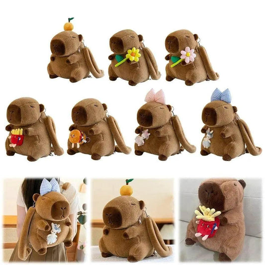  Cute Capybara Plush Backpack Funny Cartoon Capybara Shoulder Bag Student Fur Bag School Bag for Kids -  ToylandEU™