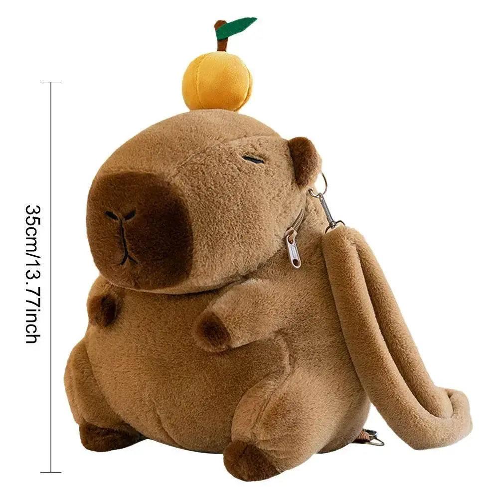  Cute Capybara Plush Backpack Funny Cartoon Capybara Shoulder Bag Student Fur Bag School Bag for Kids -  ToylandEU™