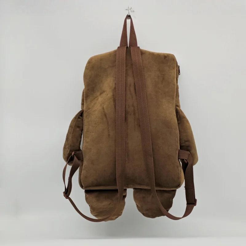  Domo Kun Plush Backpack Unisex Soft Cute Brown Bag 
