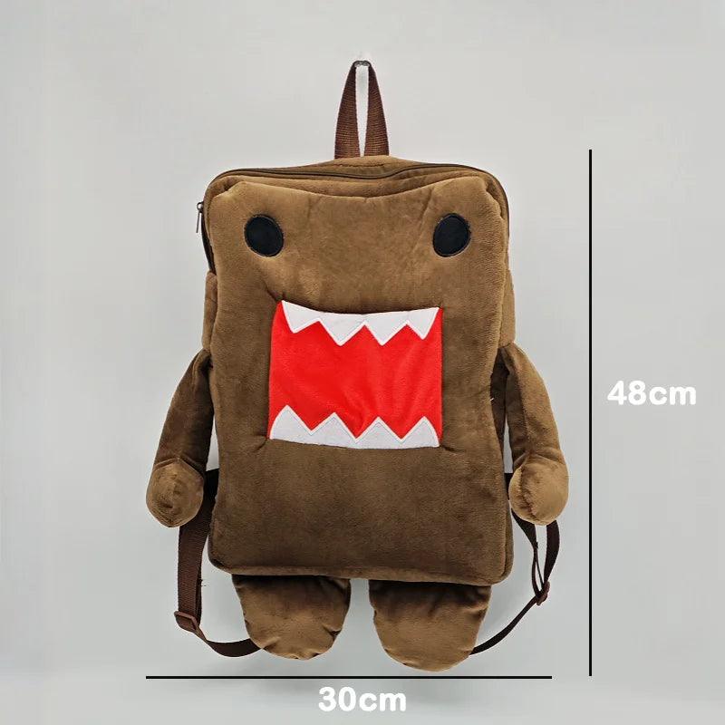  Domo Kun Plush Backpack Unisex Soft Cute Brown Bag 